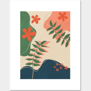 Colorful Abstract Garden Leaves Posters and Art